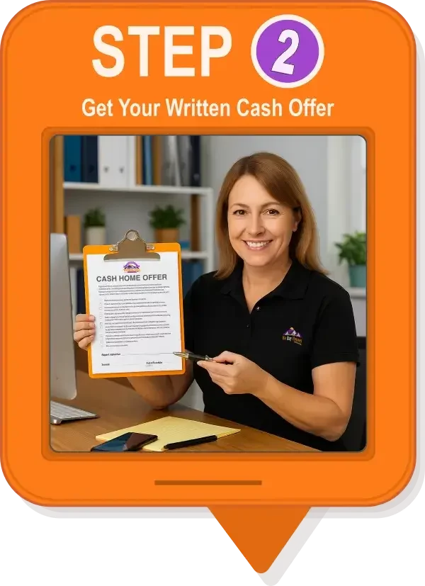 Step 2 of our 3‑step Mesa cash offer process.