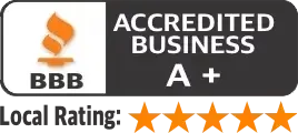 BBB Accredited Business A+ badge.