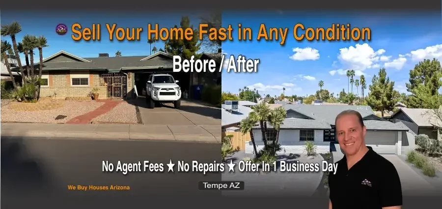 Tempe AZ before and after renovation — 1012 E Magdalena Drive 85283 — sold as-is for cash by We Buy Houses Arizona