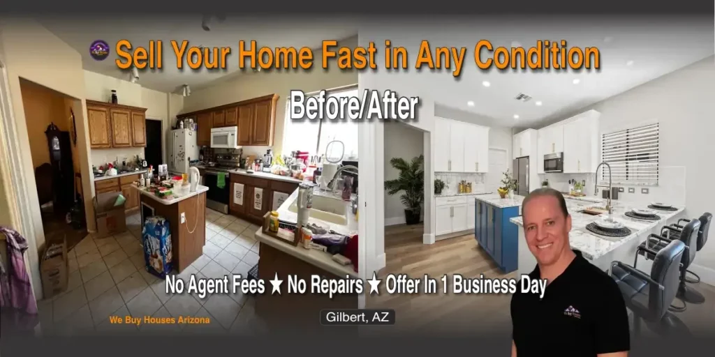 Gilbert AZ before and after renovation — 2881 E Estrella Ct 85296 — sold as-is for cash by We Buy Houses Arizona