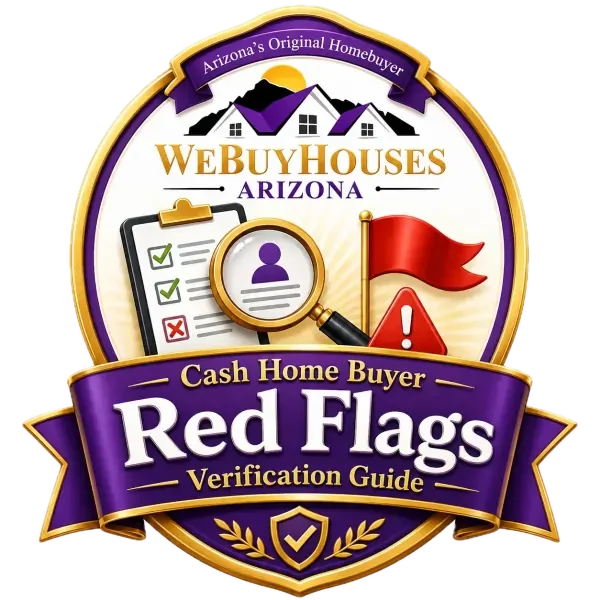 The We Buy Houses Arizona Cash Home Buyer Red Flags Verification Guide, the warning signs to check before signing with any cash buyer.