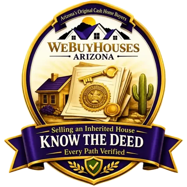 Know the Deed badge from We Buy Houses Arizona: every path for selling an inherited house in Arizona verified against state statute.