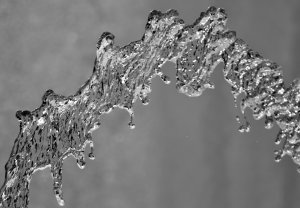 Water drops flying in air