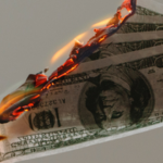 Money on fire