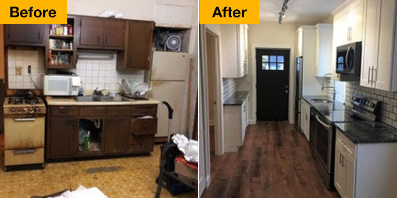 before and after photo of kitchen 2