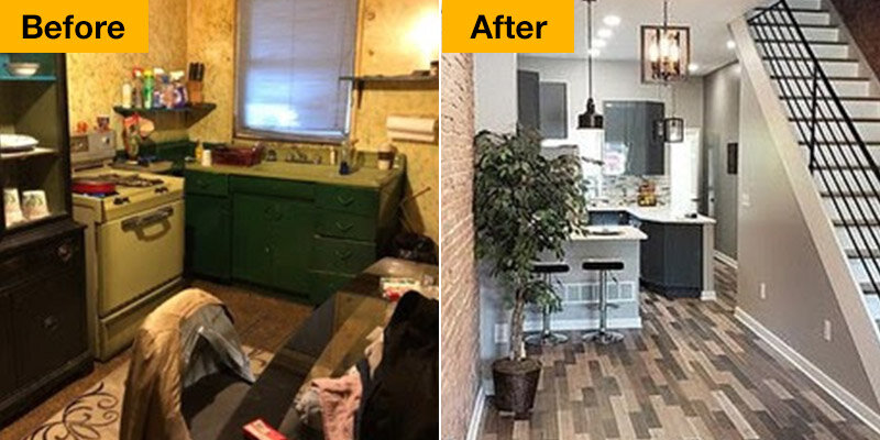 before and after photo of kitchen 3
