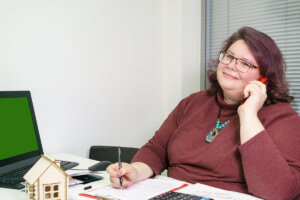 Landlord discussing with a property manager