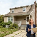 A homeowner and cash homebuyer discussing the sale of a house that needs repairs in New Jersey.
