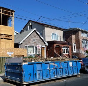 Dumpster outside a Hoarder House