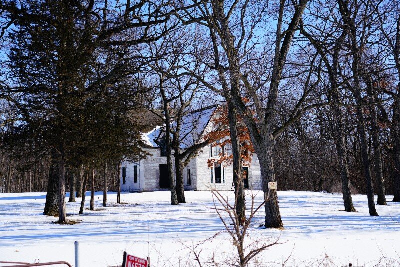A house in the snow in Wisconsin.