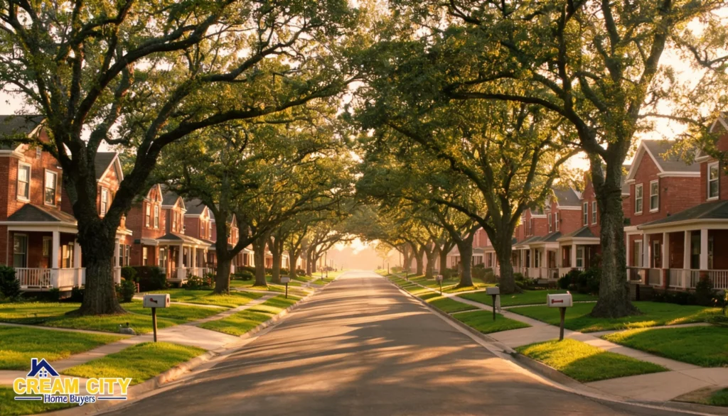 how to sell a house with knob and tube wiring - Tree lined street