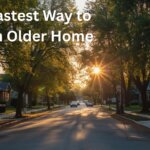 A Calgary street scene in Beddington with older single-family homes at sunset, representing selling an older home fast in Beddington Calgary.