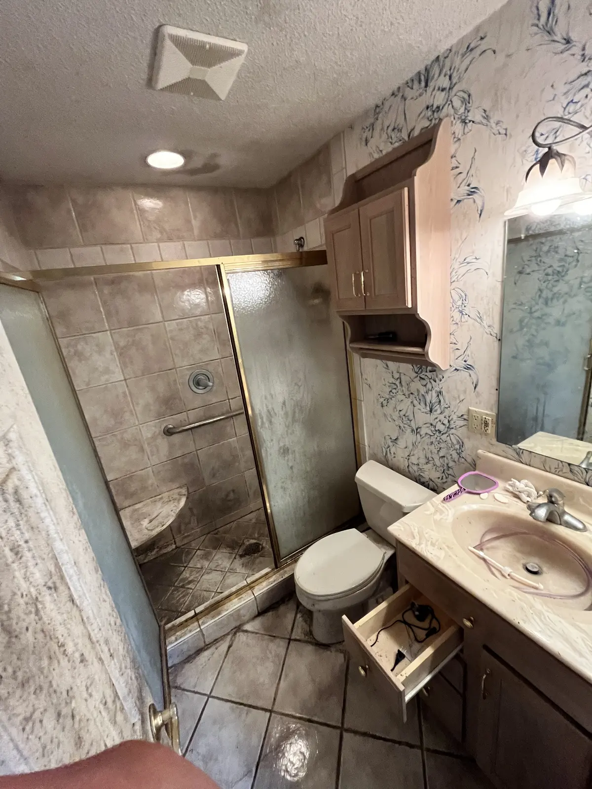 Damaged bathroom before renovation in Wilmington