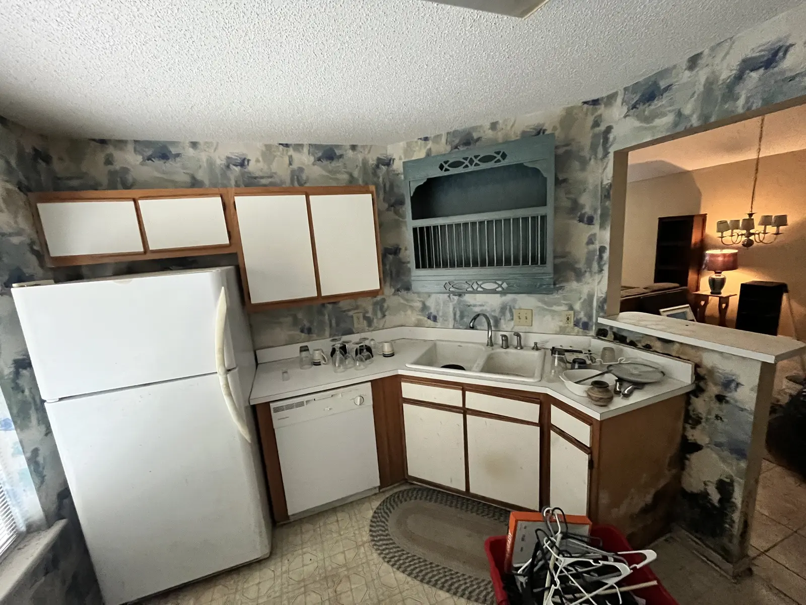 Water- and mold-damaged kitchen before renovation in Wilmington