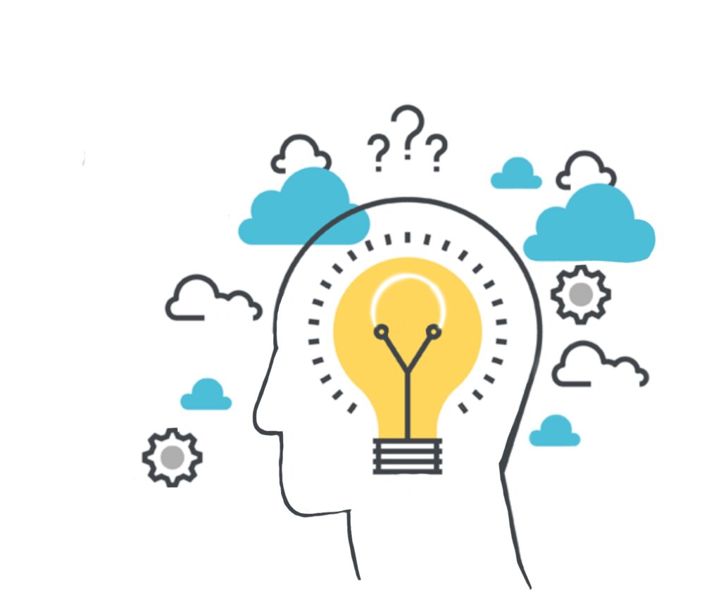 Illustration of a light bulb inside a head, representing innovative solutions for selling a house as-is in .