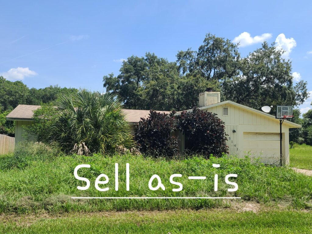 Sell house as is. house with 'Sell As-Is' sign, representing as-is selling option with Investment Capital Home Buyers.