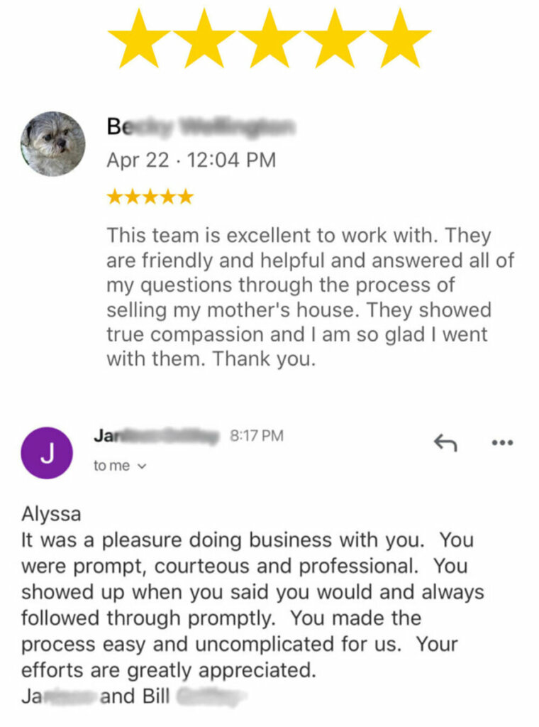 Selling a house testimonial