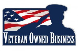 Logo with an American flag, silhouette of a saluting soldier, and the words Veteran Owned Business below. Perfect for those looking to Get A Cash Offer! or Sell My House Fast for Cash in North TX.