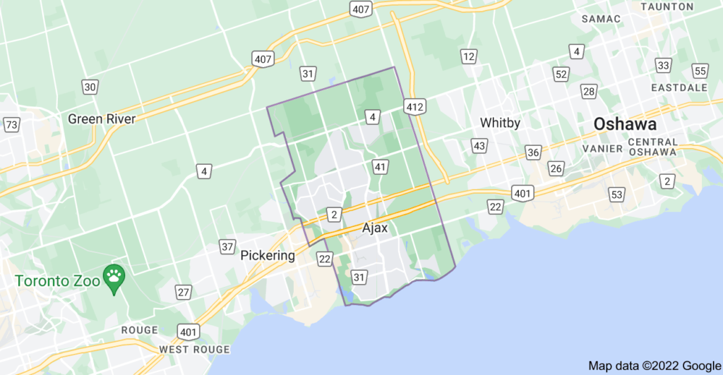 Ajax, Ontario map