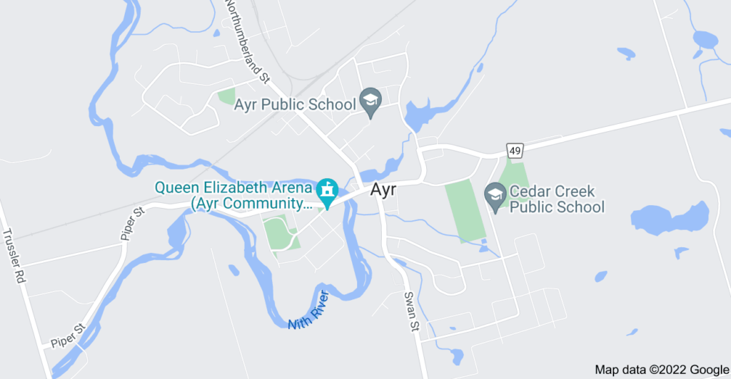 Ayr, Ontario map