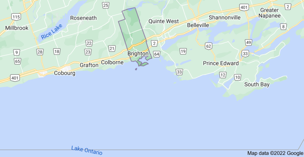 Brighton, Ontario map