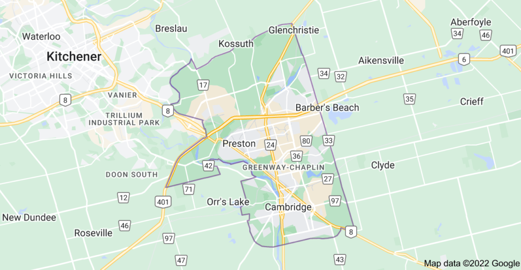 Cambridge, Ontario map