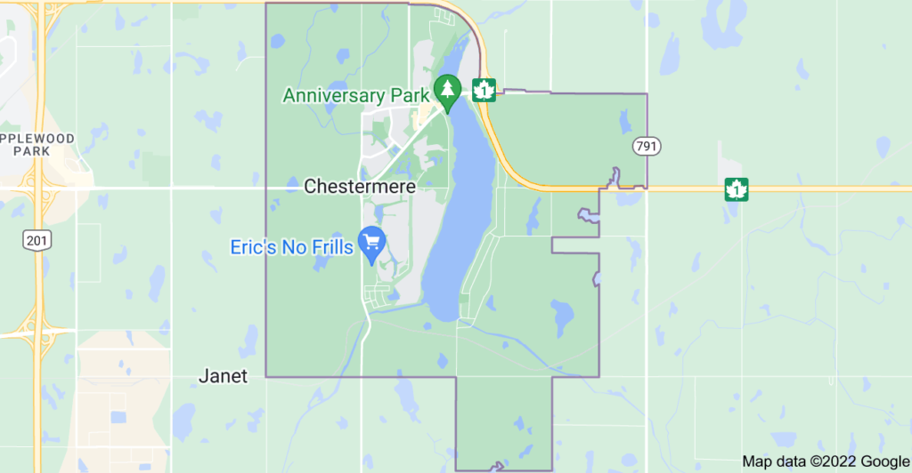 Chestermere, Alberta map