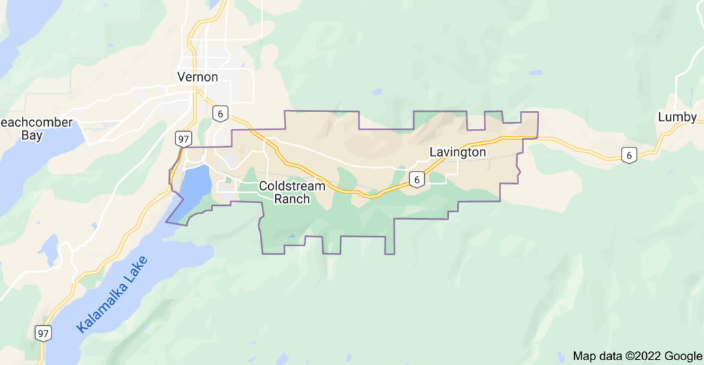 Coldstream, British Columbia map