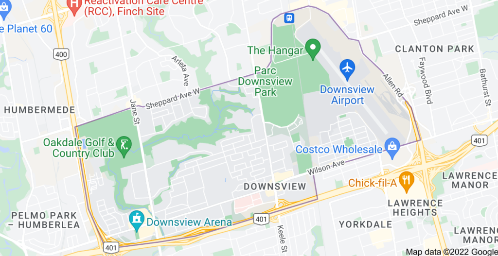 Downsview, Ontario map