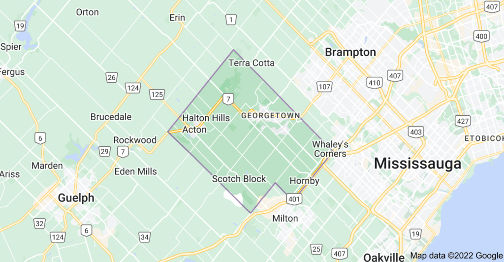 Halton Hills, Ontario map