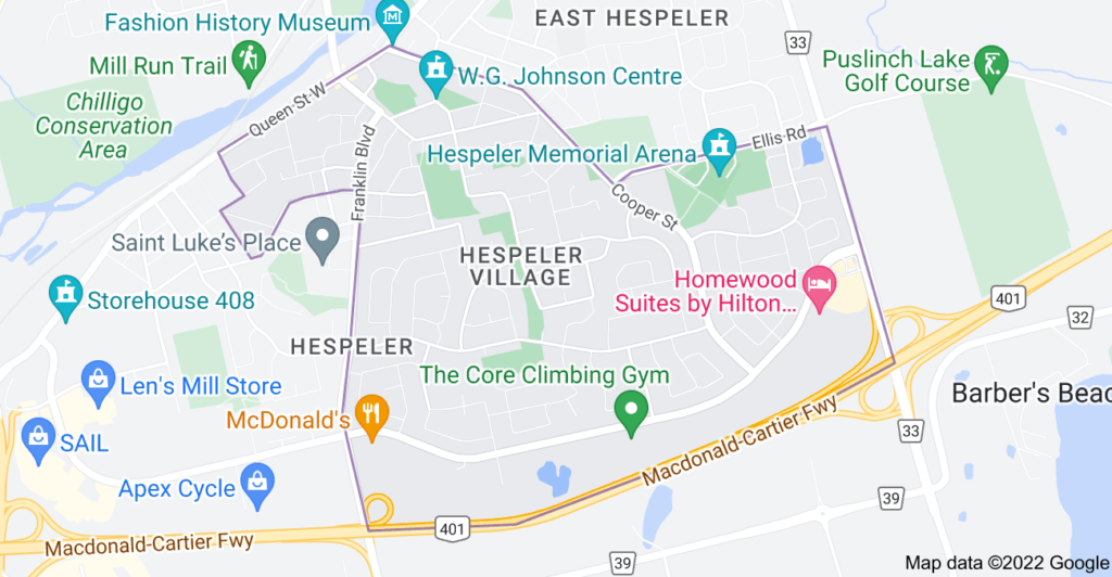 Hespeler, Ontario map