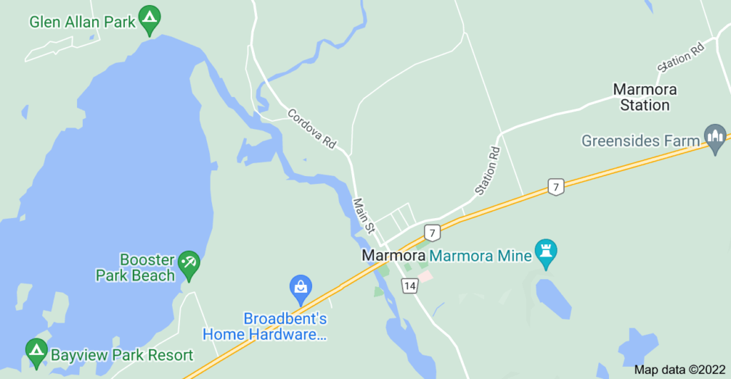Marmora, Ontario map