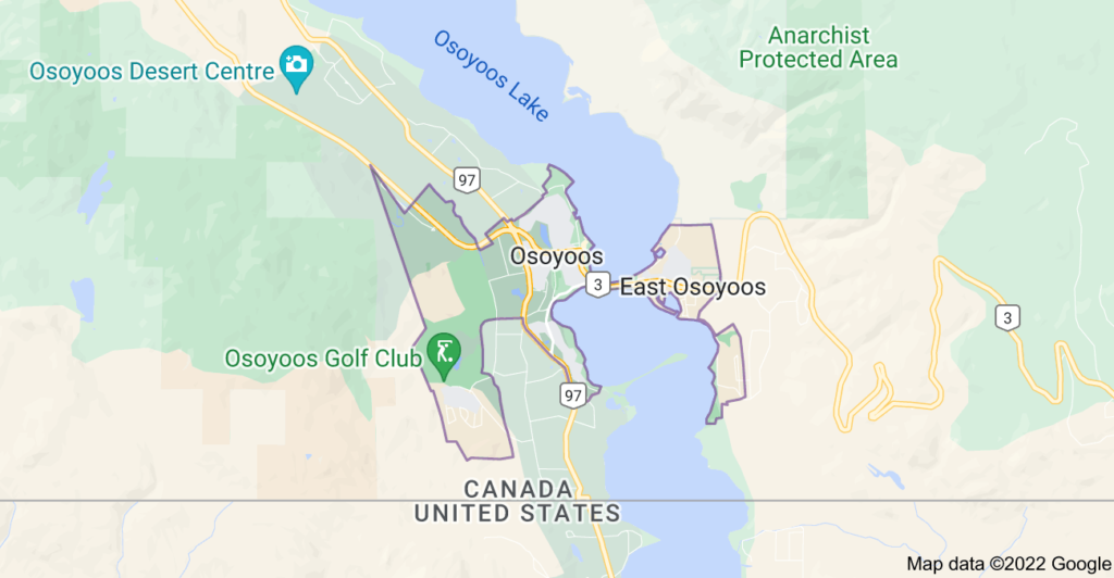 Osoyoos, British Columbia map