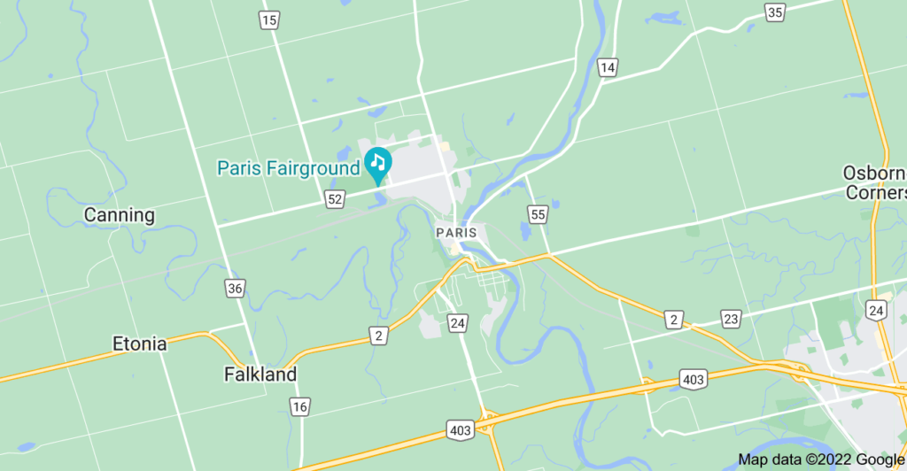 Paris, Ontario map