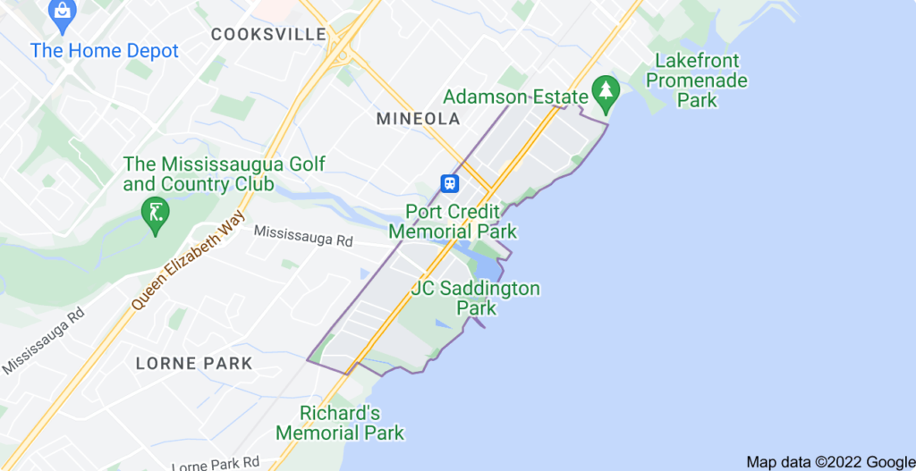 Port Credit, Ontario map