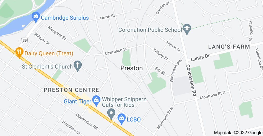 Preston, Ontario map