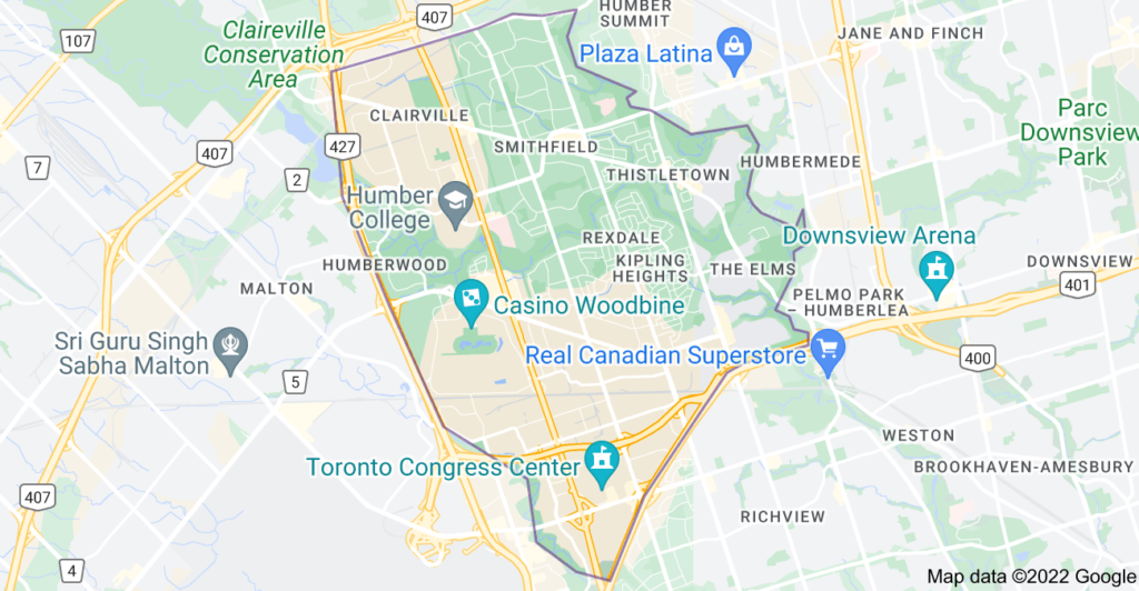 Rexdale, Ontario map