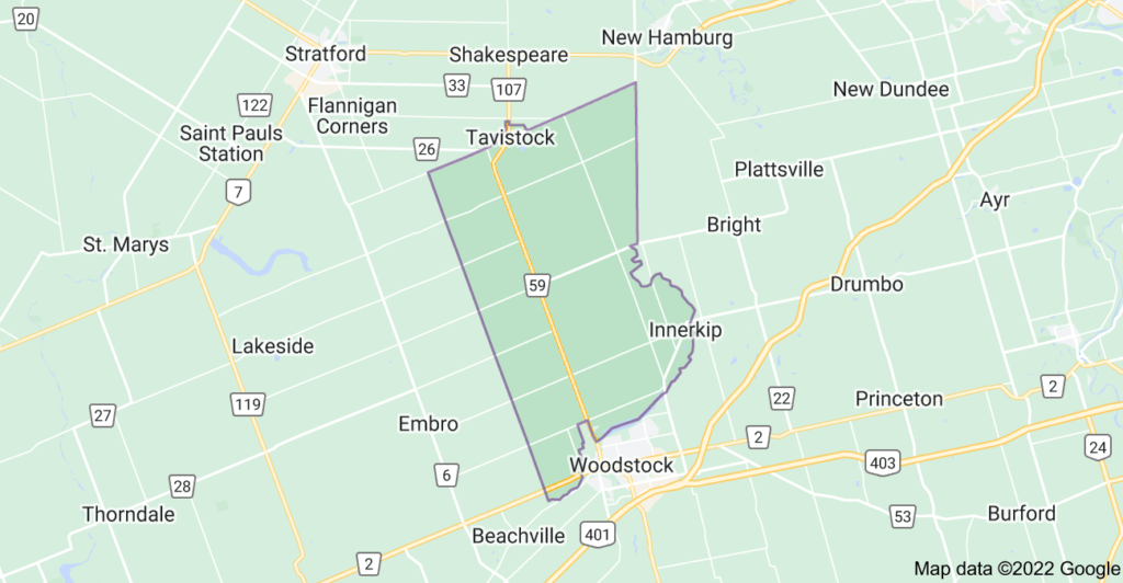 Tavistock, Ontario map