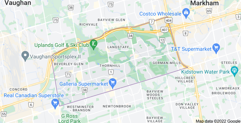 Thornhill, Ontario map