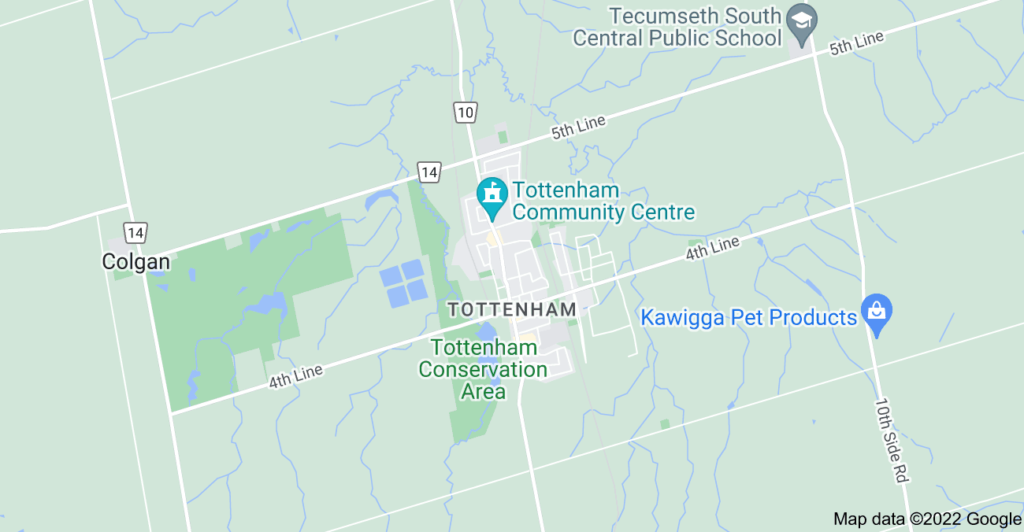 Tottenham, Ontario map