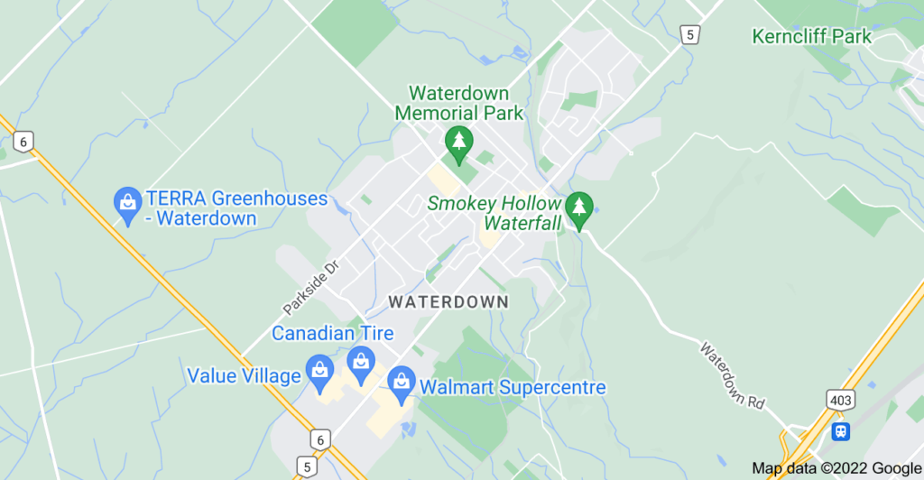 Waterdown, Ontario map