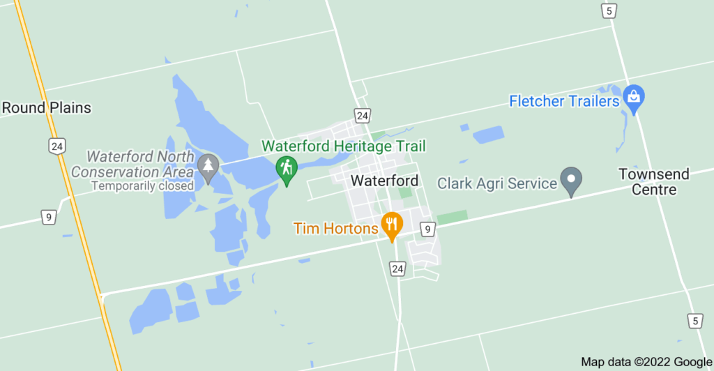 Waterford, Ontario map
