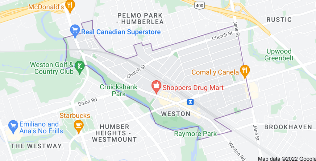 Weston, Ontario map