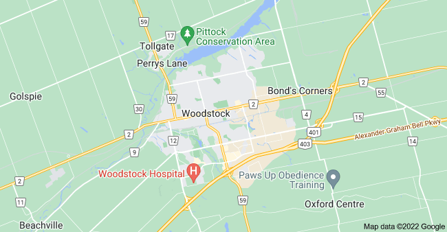 Woodstock, Ontario map