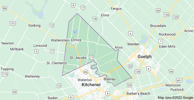 Woolwich, Ontario map