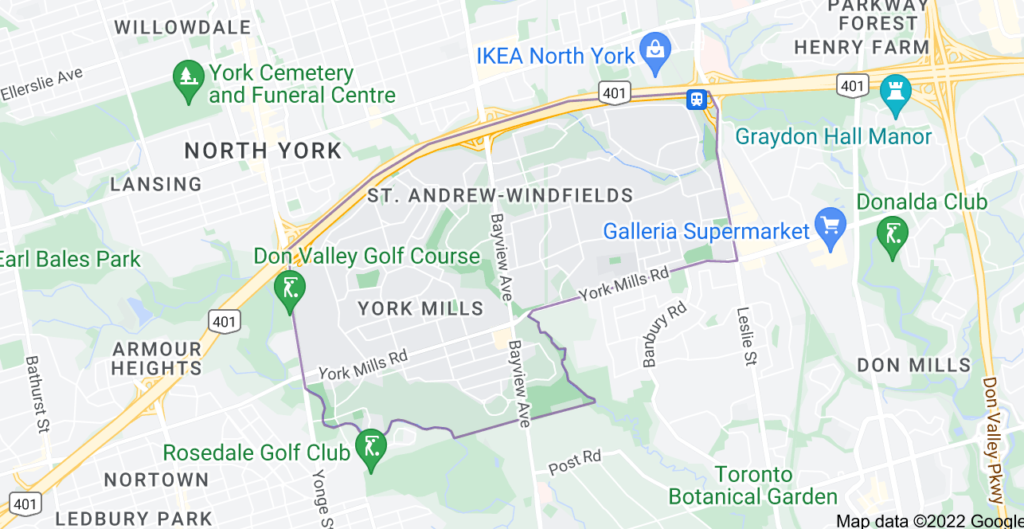 York Mills, Ontario map