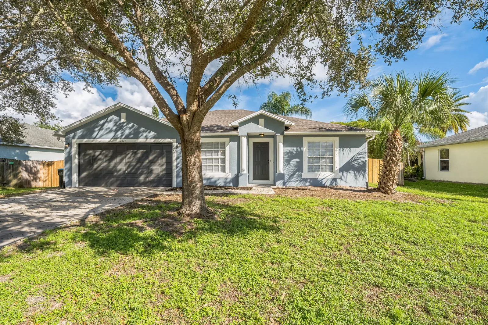 Exterior of 2077 Dogwood St in Palm Bay, Florida, after renovation