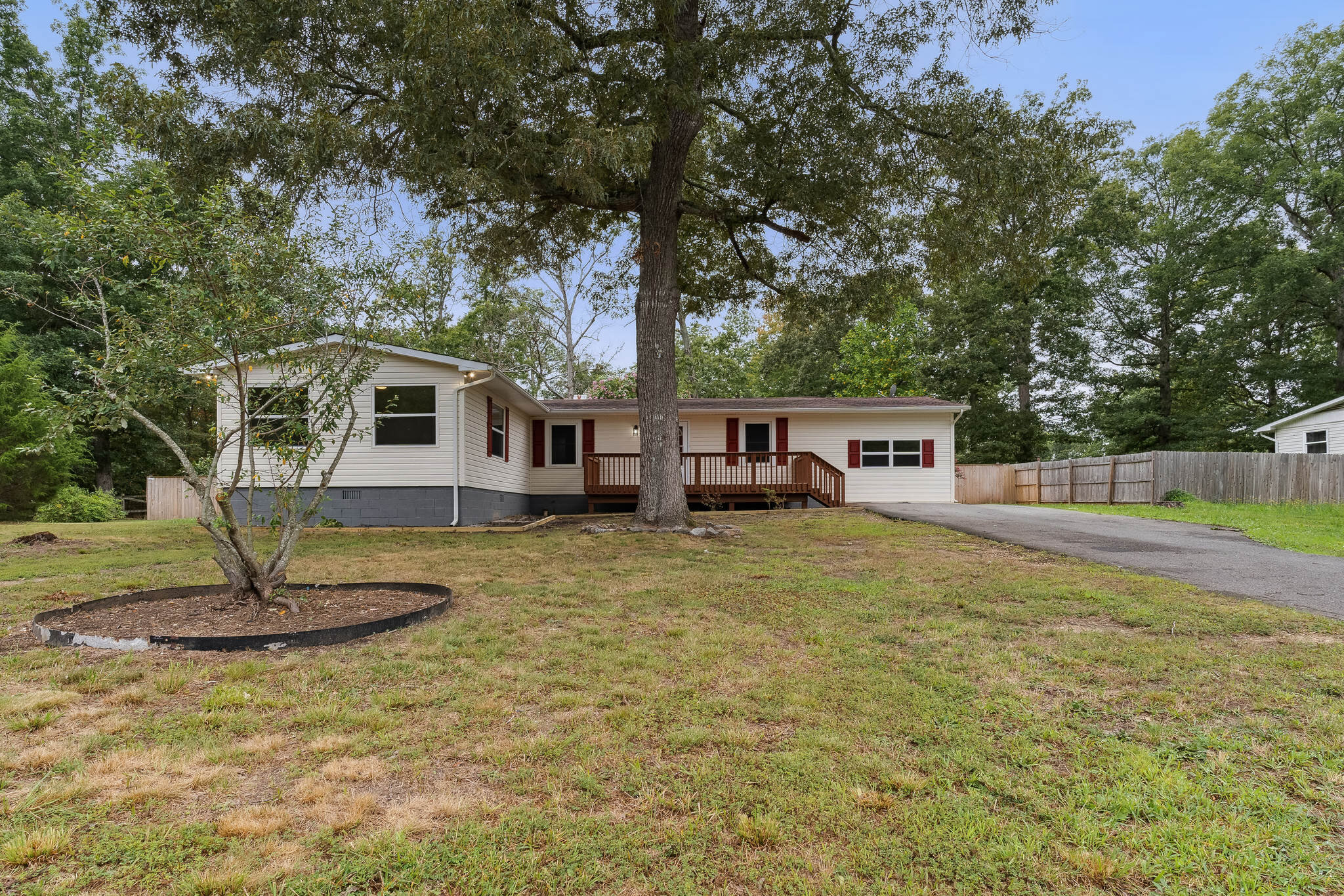 Front exterior and yard of 22519 Joan Dr after updates