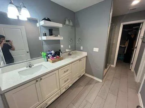 Bathroom vanity and mirror at 623 Marrs Avenue