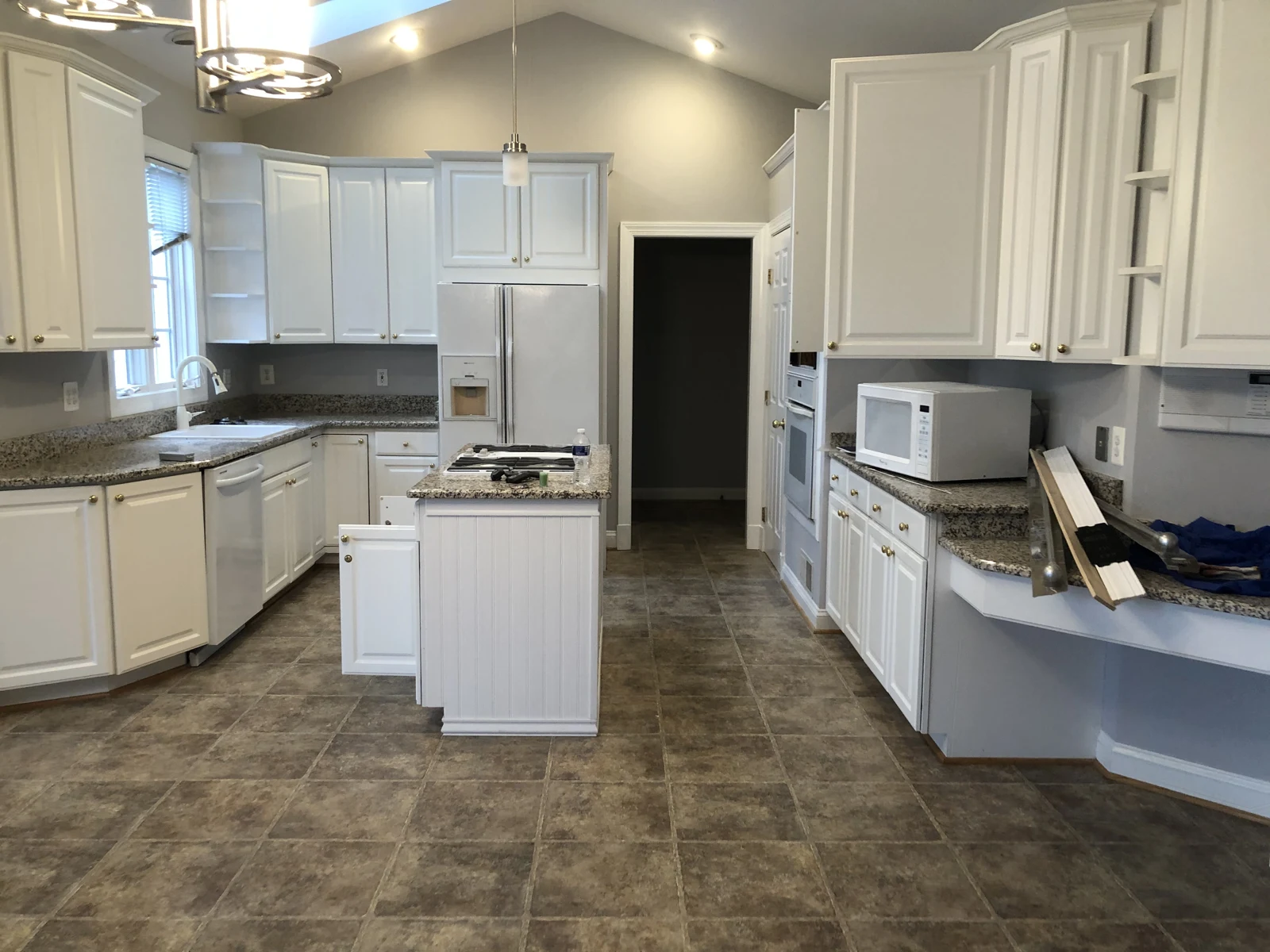 Kitchen with island at 42293 Young Lane